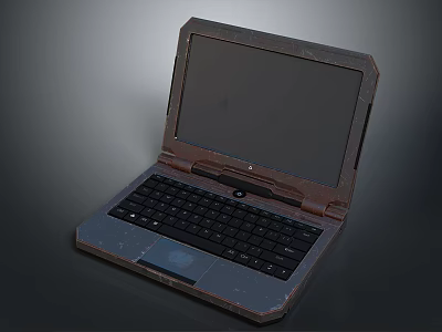 Open Laptop Electronic Appliance With Black Keyboard And Blank Screen Design 3d model