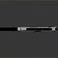Futuristic Tactical Gun With White Black Finish Orange Accents And Rail System Design