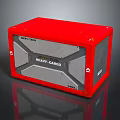 Red Heavy Duty Cargo Box MPC 128 With Gray Panels And Reinforced Design