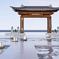 Door Head Ancient Architecture Scenic Spot Door Head 3d model