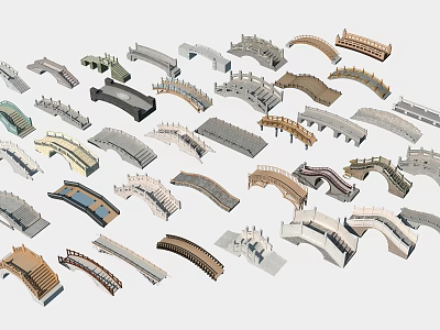 Diverse Bridge Design Models With Various Architectural Styles And Structural Elements 3d model
