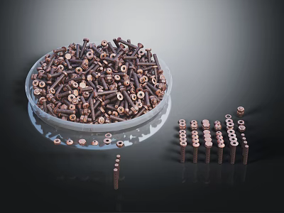 Hardware Tools Collection With Transparent Container Filled With Various Arranged Screws And Neatly Organized Sets 3d model