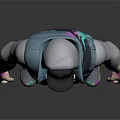 Game Movie Character Wearing Hooded Jacket With Colorful Gloves Patterned Pants And Sporty Sneakers