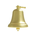 Polished Golden Bell With Decorative Handle And Metallic Shiny Finish