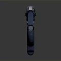 Futuristic Sci Fi Weapon With Blue Silver Finish And Glowing Green Accents