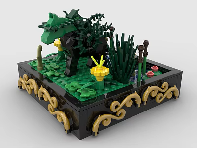 LEGO toy blocks forest plant swamp 3d model