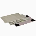 Multiple Square Rugs With Beige Gray And Black Patterns For Home Decor
