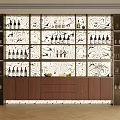Modern Wine Cabinet Interior Design With Wooden Frame Glass Doors And Wine Bottles Storage
