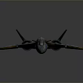 3D Model Fighter Jet With Blue Yellow Metallic Texture And Detailed Design