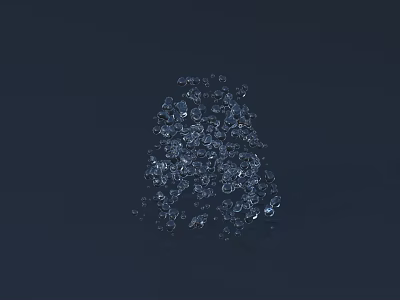 Transparent Irregular Crystal Fragments Forming Spire Like Structure Against Dark Background 3d model