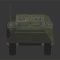 Green Armored Military Vehicle With Antenna Badge And Heavy Duty Wheels