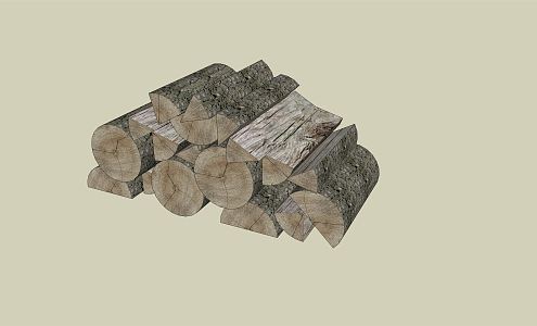 Modern Firewood Farm Tools Fireplace 3d model