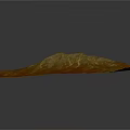 3D Terrain Model With Red Green Textured Surface And Undulating Topography