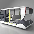 Toyota Autonomous Vehicle With Modern Black And White Exterior Transparent Windows And Interior Seats