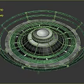 Industrial Circular Mechanical Component With Blue Outer Ring Multiple Concentric Circles And Central White Section