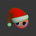 Yellow Emoji Wearing Red Santa Hat With Sad Expression On Dark Surface