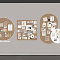 Corkboard Wall Hanging with Papers Notes and Decorative Cards on White Wall
