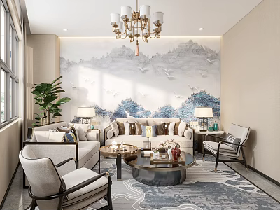 New Chinese Reception Room VIP Room 3d model