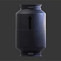 Industrial Metal Cylindrical Device With Two Upward Arrows on Surface 3d model