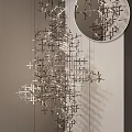 Modern Geometric Metal Chandelier With Intricate Crossed Elements And Shadow Effects For Ceiling Lighting