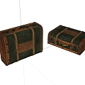 Wooden Box Suitcase Old Wooden Box Old Objects 3d model