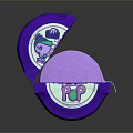 Purple Packaged Rolled Food Snack with POP Logo and Cartoon Design