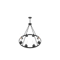 Modern Industrial Chandelier With Metal Frame Clear Glass Shades And Transparent Bulbs