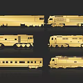 Gold Train Models Wall Decor With Various Styles And Designs 3d model
