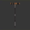 Adjustable Walking Cane With Ergonomic Orange Black Handle And Stable Metal Shaft
