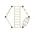 Outdoor Playground Equipment With Golden Climbing Frame Ladder Net And Ring Handles