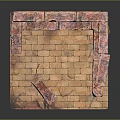 Brick Scene Structure With Yellow Brick Floor And Red Pink Surrounding Walls