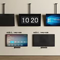 Various TV Screens With 1446X888 Size Displaying Windows 10 And Digital Time