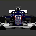 High Performance Formula Race Car Dalara Blue White Aerodynamic Design With Yellow Wheels