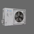 WECCON Air Conditioner Fan Outdoor Unit with White Metal Grille and Cooling Design