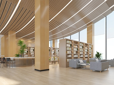 Modern Nursing Home Activity Center Lobby Hall Service Desk Library Sports Reading Area 3d model