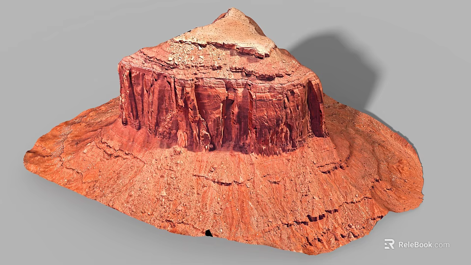 Micro Terrain Model Featuring Red Rock Layered Structure And Natural Texture 3d model