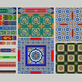 Traditional Patterned Hanging Decorations With Colorful Geometric And Floral Designs