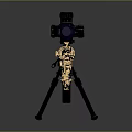 Sniper Rifle With Scope And Bipod On Gray Gradient Background