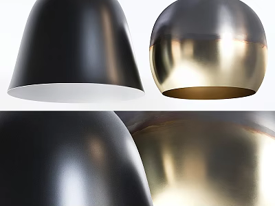 Modern Black And Gold Metal Chandelier With Sleek Glossy Finishes And Unique Shapes 3d model
