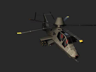 Military Helicopter 3D Rendered With Modern Design Rotor System Cockpit Windows And Weapon Mounts 3d model