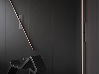 Modern Black Wall Mounted Lamp With Sleek Metal Design And Minimalist Style 3d model