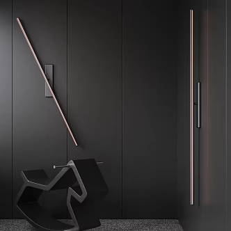 Akari wall lamp minimalist wall lamp metal wall lamp 3d model
