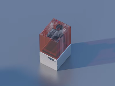 Red Transparent Cube Storage Box For Home Daily Organization Use 3d model