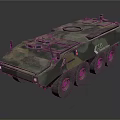 Military Armored Vehicle With Camouflage Paint Six Wheels And Armored Top