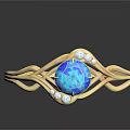 Elegant Gold Bracelet With Blue Gemstone And Small Diamonds Design
