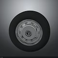 Car Tire With Shiny Chrome Wheel Rim And Classic Design Details