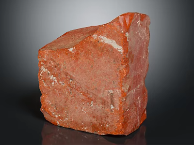 Red Natural Stone Block With Rough Surface And Natural Texture For Wood And Stone Design 3d model