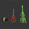 Stylish Household Items With Wooden Ukulele Double Bass And Dumbbell