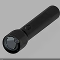 Sleek Black Flashlight With Smooth Surface Switch And LED Light Head 3d model