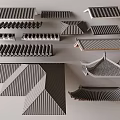 Traditional Roof Tiles In Various Shapes And Architectural Design Elements